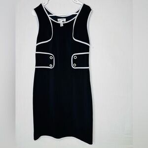 Joseph Ribkoff Womens Black Sheath Dress Sz 12 Sleeveless Office Workwear Chic